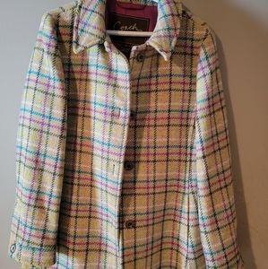 Women's Coach Multicolored Plaid Peacoat